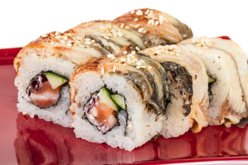 Japanese traditional Cuisine - Maki Roll with Cucumber , Cream C