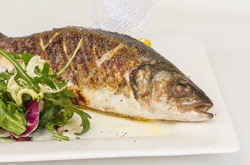 Sea-bass with vegetables