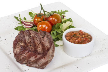 Grilled Beef Steak Isolated On a White Background