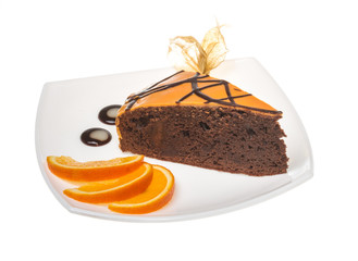 Slice of chocolate cake