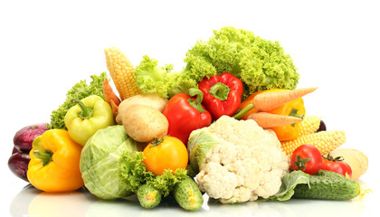 Fresh vegetables isolated on white