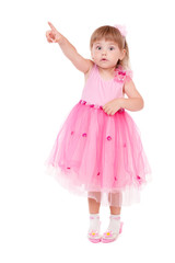 Little beautiful girl in the fashion dress