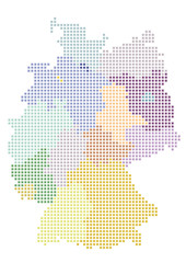 Deutschlandkarte mit Bundesländern mit quadratischem Raster © Zerbor