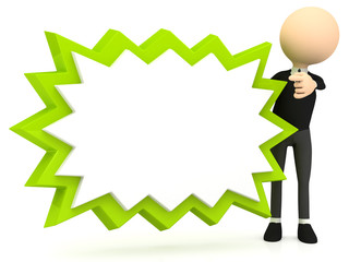 3d banner on white background