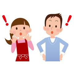 夫婦　驚く　閃く