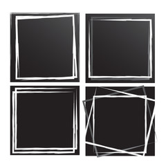 black vector frames with white stripes torn . vector