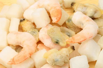 Crédence de cuisine en verre imprimé Crustacés seafood mixture