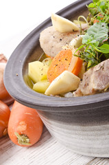 Vegetable stew with meat and herbs