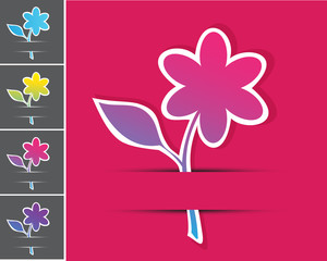 set of stylish floral cards, vector image