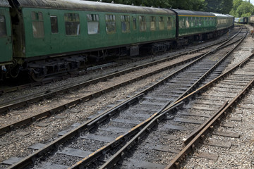Obraz premium Railroad Carriages on Railway Track