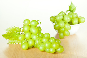 Grapevine and green grapes