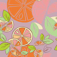 orange citrus bright Vector Seamless pattern background