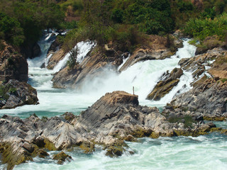 khon pha peng waterfalls, champasak, southern laos