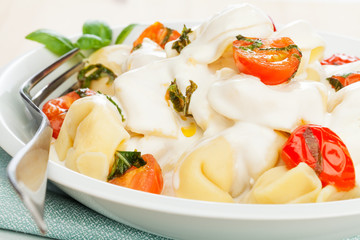 Tortellinis mit Käsesauce