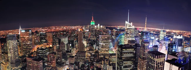 Fototapeten Luftpanorama der Skyline von New York City Manhattan © rabbit75_fot