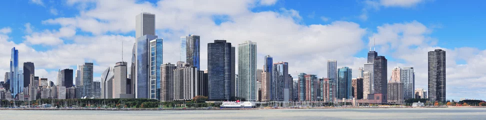 Rolgordijnen Stedelijk de horizonpanorama van de stad Chicago © rabbit75_fot