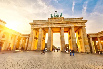 Foto op Plexiglas Berlijn Brandenburger Tor bij zonsondergang