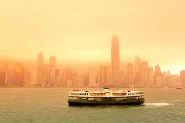 Fotobehang Boat and Hong Kong © rabbit75_fot