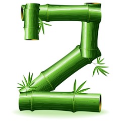 Bambù Numero 2-Bamboo Logo Sign Number 2-Vector
