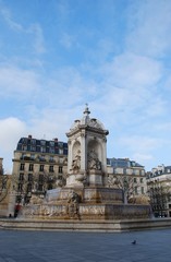 Fototapeta na wymiar The Saint Sulpice fountain, Paris, France