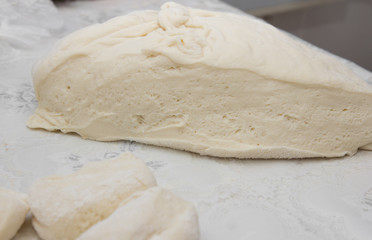 cooking of the dough in the kitchen