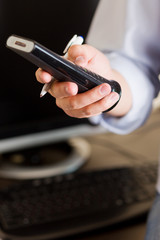 Self-employed man working at home