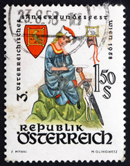 Postage stamp Austria 1958 Walther von der Vogelweide, poet