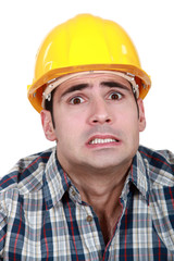 craftsman looking frightened