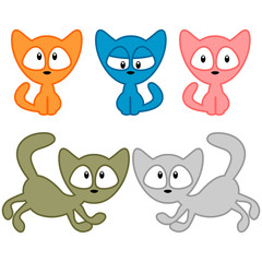 Cute baby kittens set