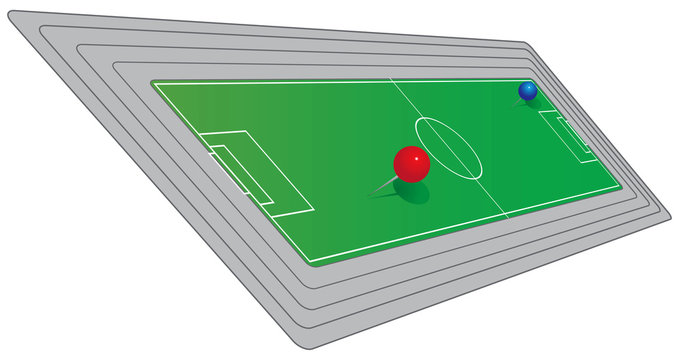 soccer field with red and blue pins clip art preview