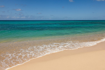 Beautiful Sandy Tropical Beach and Sunny Ocean Seascape