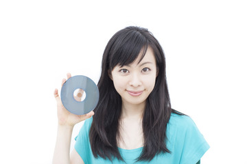 ディスクを持った女性