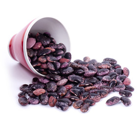 Color kidney beans in a bowl isolated