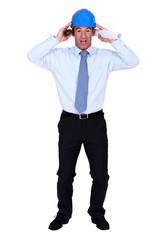 Portrait of a stressed out engineer