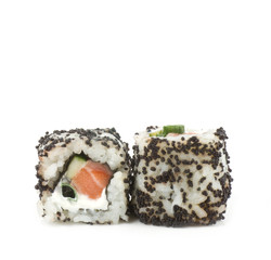 Traditional Japanese food Sushi on white background