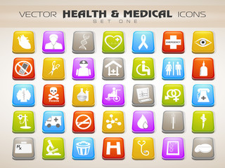 Medical icons set isolated on grey background. EPS 10