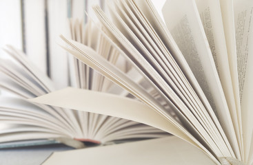 opened books close up