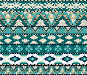 Aztecs seamless pattern on cold color