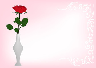 Obraz premium single rose flower in white vase