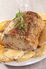 roast pork and potato