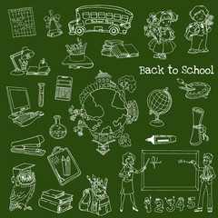 Back to School Doodles - Hand-Drawn Vector Illustration