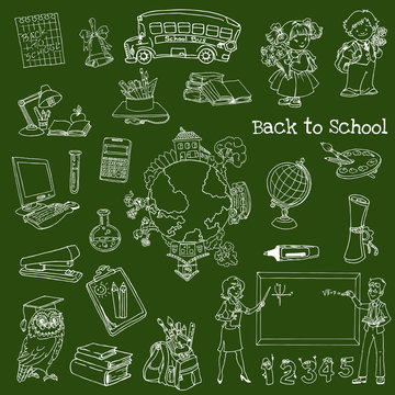 Back to School Doodles - Hand-Drawn Vector Illustration