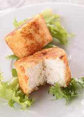 warm goat cheese and salad