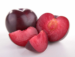 isolated red plum
