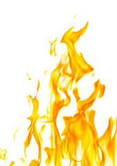 isolated on white dark yellow flame