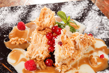 tasty pastry with berries