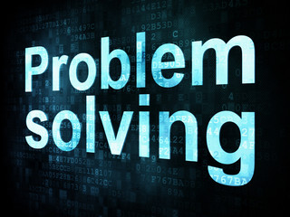 Obraz premium Life style concept: pixelated words Problem solving on digital s