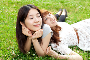 Beautiful young woman in the park