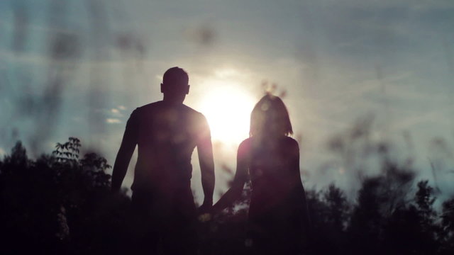 lovers while sunset
