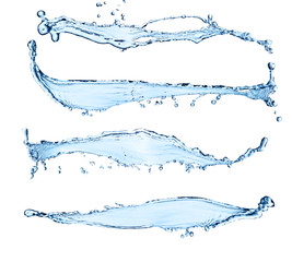 Water splashes collection isolated on white background
